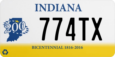 IN license plate 774TX