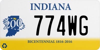 IN license plate 774WG