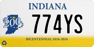 IN license plate 774YS