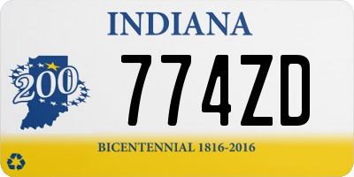 IN license plate 774ZD