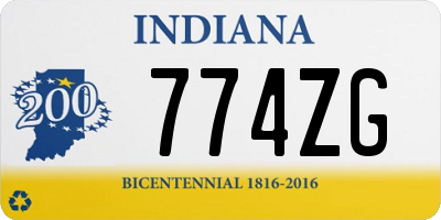 IN license plate 774ZG