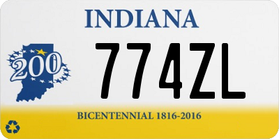 IN license plate 774ZL