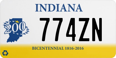 IN license plate 774ZN