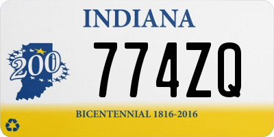 IN license plate 774ZQ