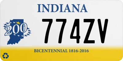 IN license plate 774ZV