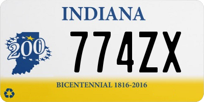 IN license plate 774ZX