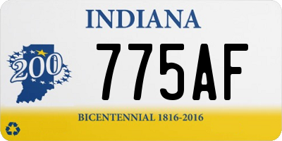 IN license plate 775AF
