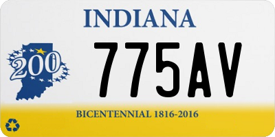IN license plate 775AV