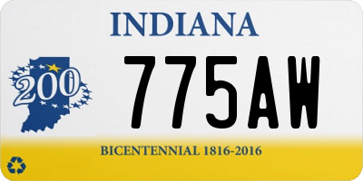 IN license plate 775AW