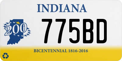 IN license plate 775BD