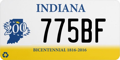 IN license plate 775BF