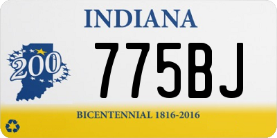 IN license plate 775BJ