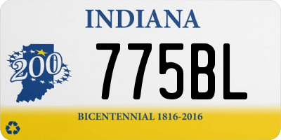 IN license plate 775BL