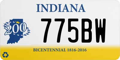 IN license plate 775BW