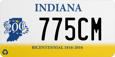 IN license plate 775CM