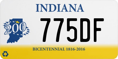 IN license plate 775DF