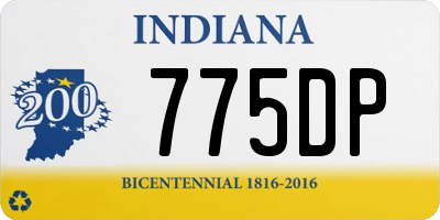 IN license plate 775DP