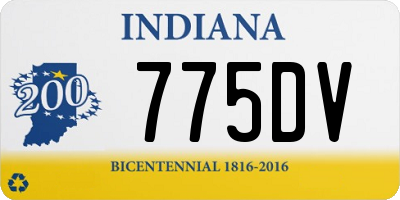 IN license plate 775DV