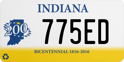 IN license plate 775ED