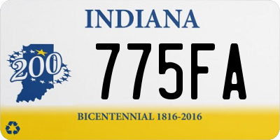 IN license plate 775FA