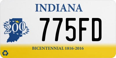 IN license plate 775FD
