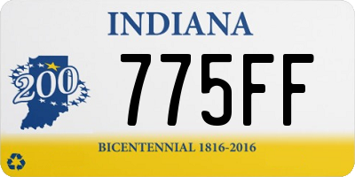 IN license plate 775FF