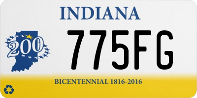 IN license plate 775FG