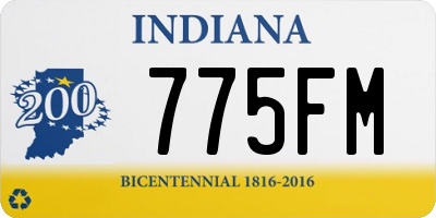 IN license plate 775FM