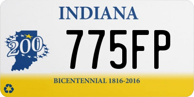 IN license plate 775FP
