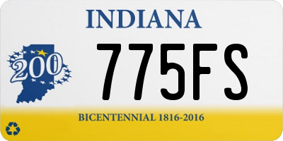 IN license plate 775FS