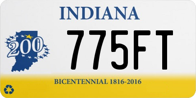 IN license plate 775FT