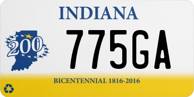 IN license plate 775GA