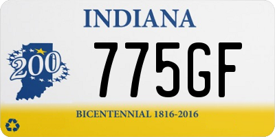 IN license plate 775GF