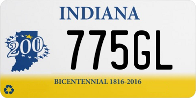 IN license plate 775GL