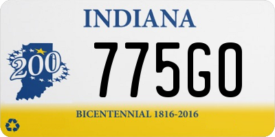 IN license plate 775GO