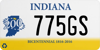IN license plate 775GS