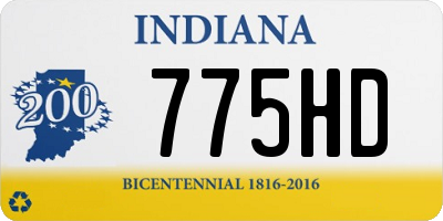 IN license plate 775HD