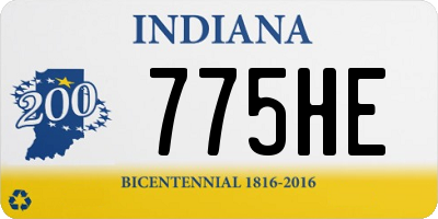 IN license plate 775HE