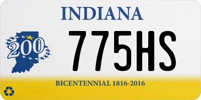IN license plate 775HS