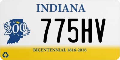 IN license plate 775HV