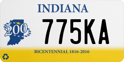 IN license plate 775KA