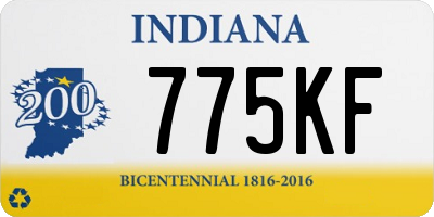 IN license plate 775KF