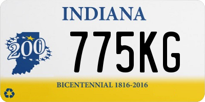 IN license plate 775KG