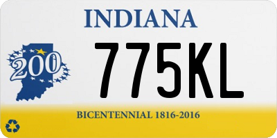 IN license plate 775KL