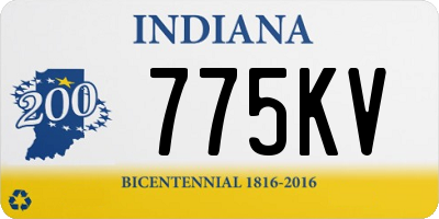 IN license plate 775KV