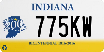 IN license plate 775KW