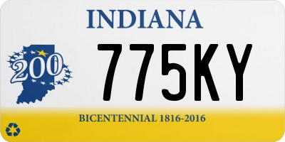 IN license plate 775KY