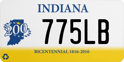 IN license plate 775LB