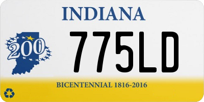 IN license plate 775LD