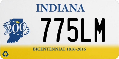 IN license plate 775LM